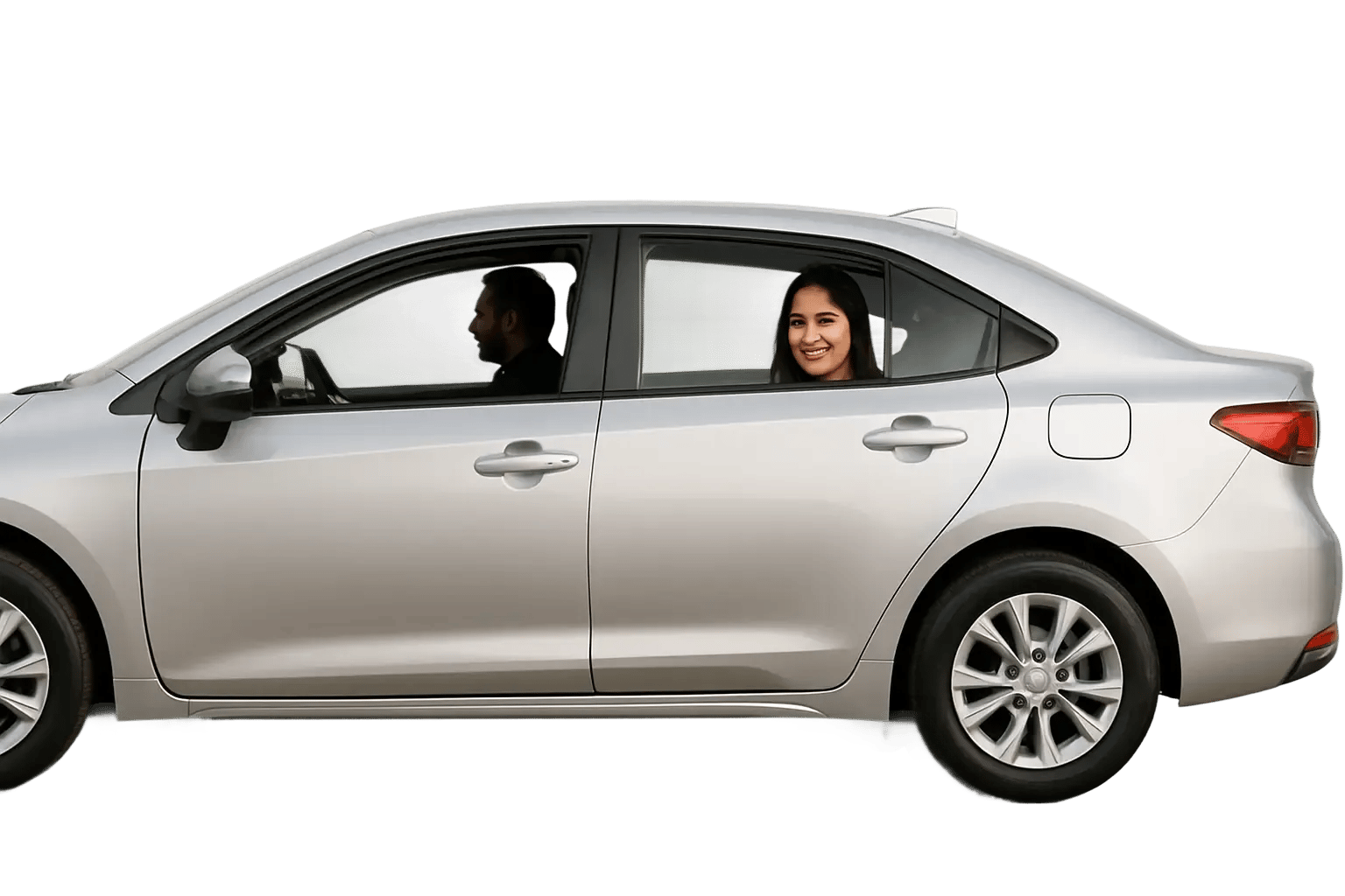 Man driving a modern rental car Man driving a modern rental car