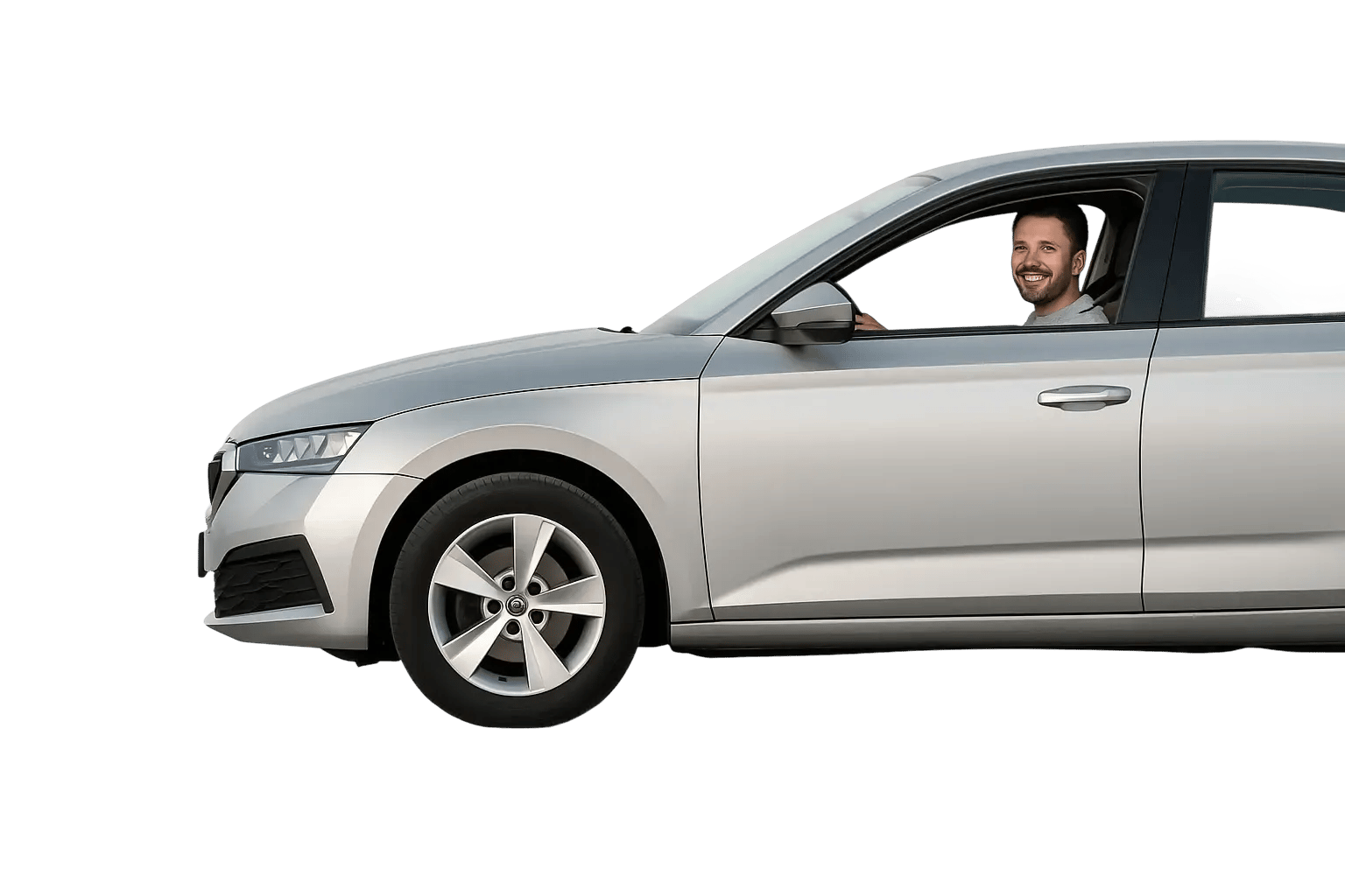 Man driving a modern rental car Man driving a modern rental car